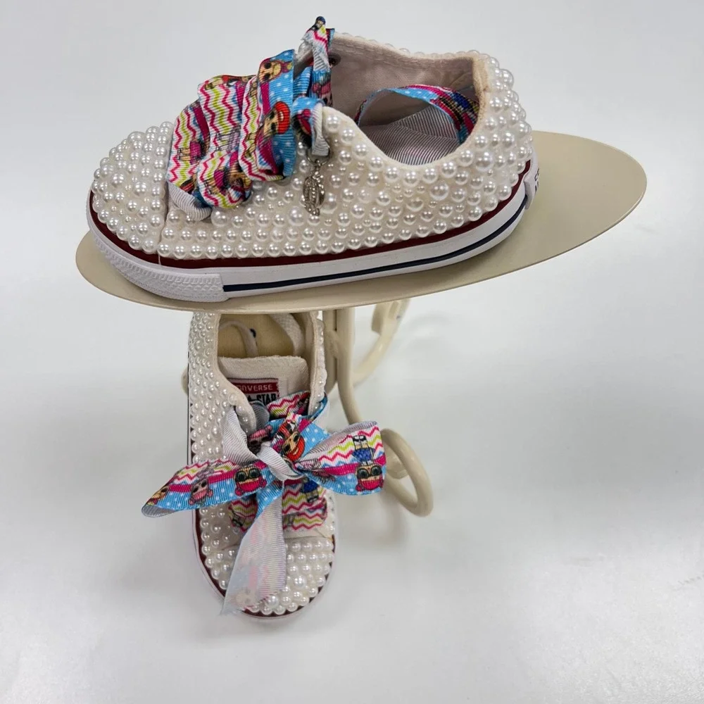 Converse Chuck Taylor All Star Baby Pearl Custom LOL Surprise Ribbon  7.5